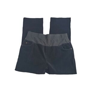 MiMi Maternity Pants Size L‎ Womens Black Corduroy Straight Leg Bottoms